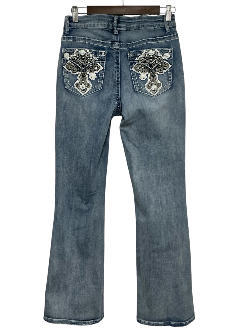 Telepatia Mid-Rise Bootcut Embellished Jeans Size 9/29 - Picture 2 of 13